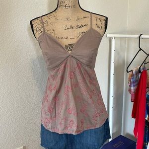 Horny Toad tan and fuchsia tank top size large